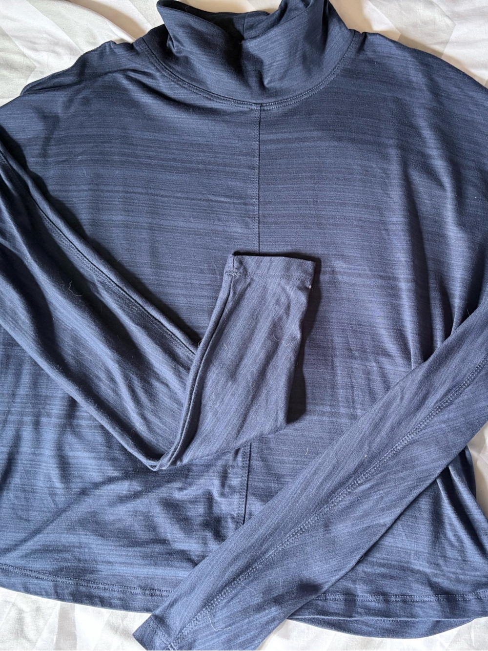Kyodan Women's Long Sleeve Turtleneck Crop Top — Deep Blue